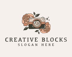 Floral Camera Photography logo design