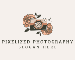 Floral Camera Photography logo design