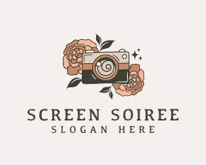 Floral Camera Photography logo design