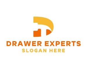 Orange Hammer Letter D logo design