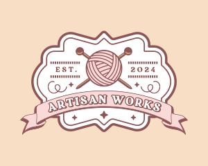 Crochet Knitting Yarn logo design