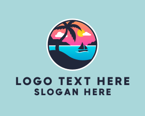 Beach Boat Sunset  logo