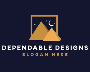 Pyramid Structure Landmark logo design