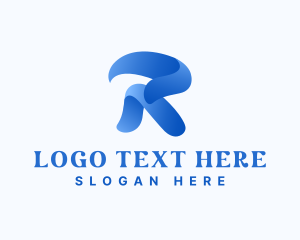 Swirly Blue Ribbon logo