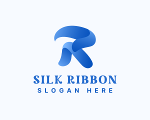 Swirly Blue Ribbon logo design