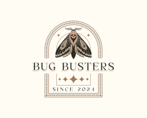 Mystical Moth Insect logo design