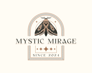 Mystical Moth Insect logo design