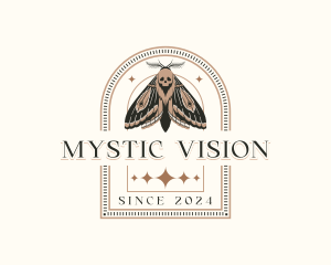 Mystical Moth Insect logo design