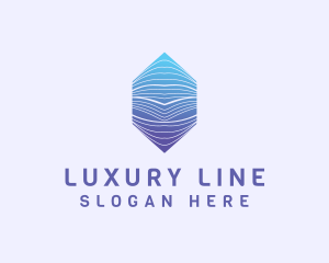 Hexagon Wave Line Business logo design