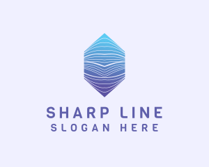 Hexagon Wave Line Business logo design