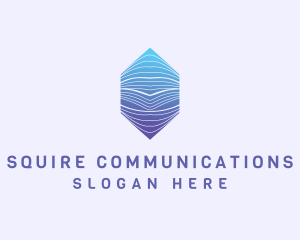 Hexagon Wave Line Business logo design