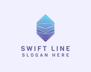 Hexagon Wave Line Business logo design