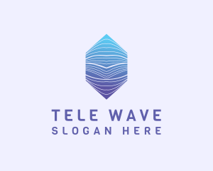 Hexagon Wave Line Business logo design