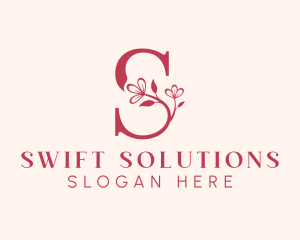 Floral Boutique Letter S logo design