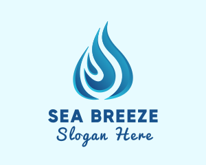 Sea Water Droplet logo design