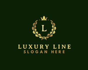 Luxury Crown Wreath logo design