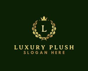 Luxury Crown Wreath logo design