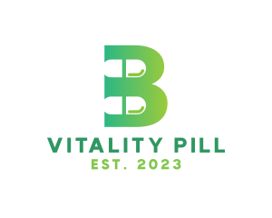 Capsule Pill Letter B logo