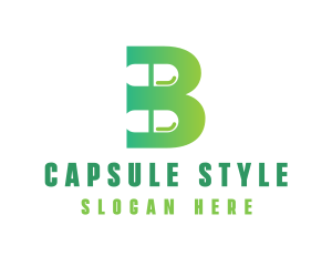 Capsule Pill Letter B logo