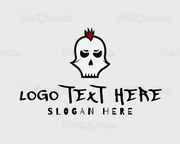 Mohawk Punk Skull Logo