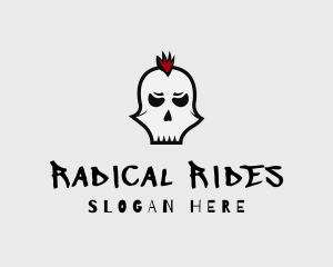 Mohawk Punk Skull logo design