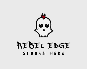 Mohawk Punk Skull logo design