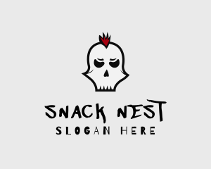 Mohawk Punk Skull logo design