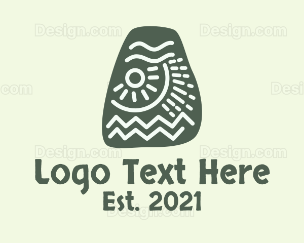 Ancient Mayan Stone Logo