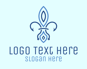 Blue French Flower Logo