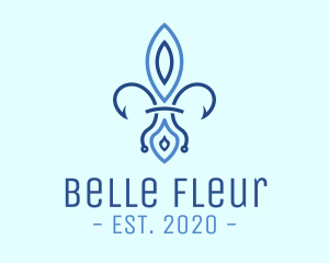 Blue French Flower logo design