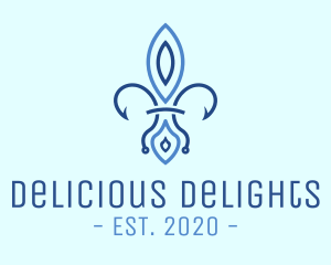 Blue French Flower logo design