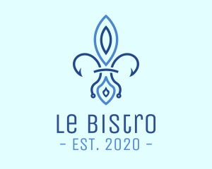 Blue French Flower logo