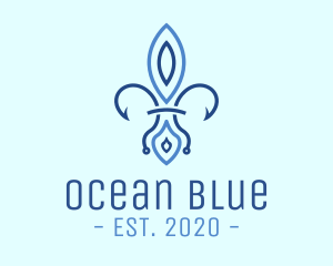 Blue French Flower logo