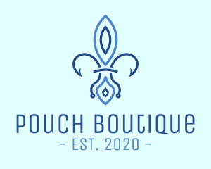 Blue French Flower logo design