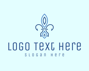 Blue French Flower logo