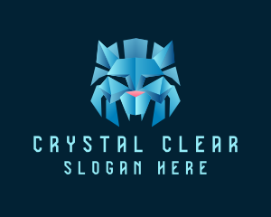 Crystal Ice Lion Head logo design