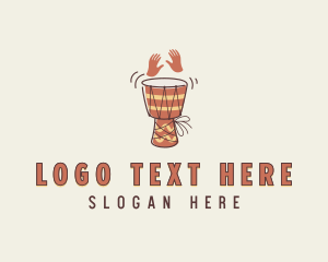 Drums - Djembe Percussion Instrument logo design
