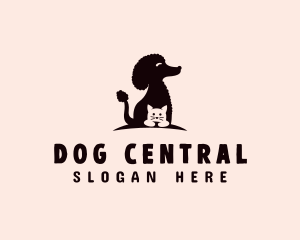 Poodle Dog Cat Pet logo design