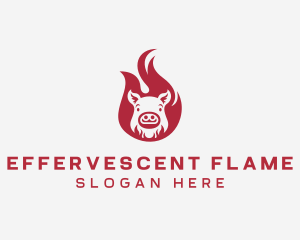 Pork Flame BBQ logo design