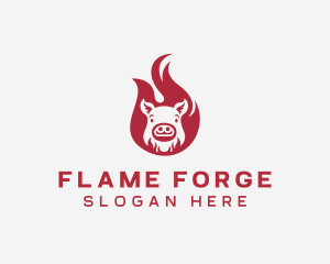 Pork Flame BBQ logo design