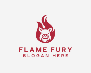 Pork Flame BBQ logo design