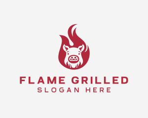 Pork Flame BBQ logo design