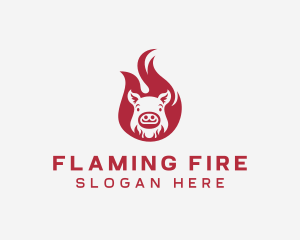 Pork Flame BBQ logo design