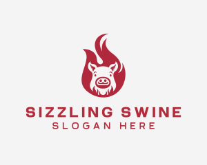 Pork Flame BBQ logo design