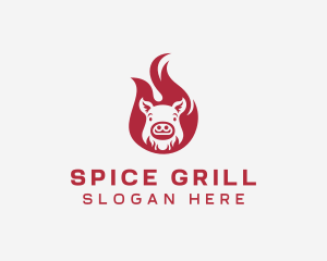 Pork Flame BBQ logo design