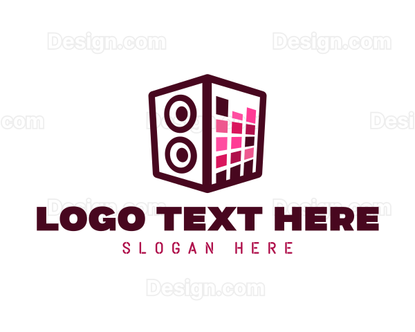 Red Pink Stereo Speaker Logo