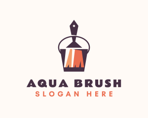 Paint Brush & Bucket logo design