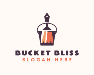 Paint Brush & Bucket logo design