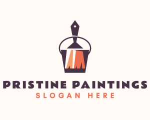 Paint Brush & Bucket logo design