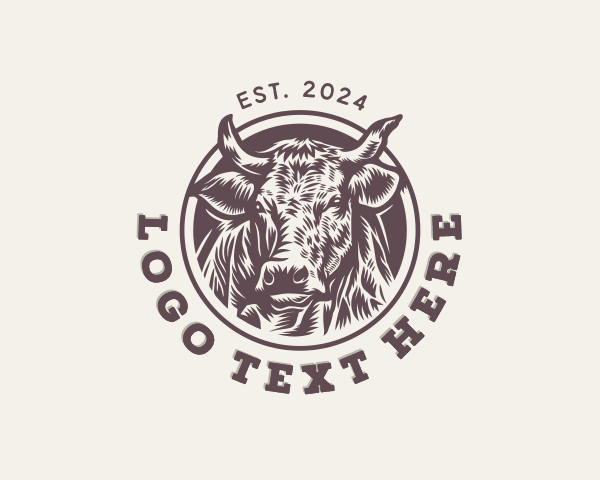 Cow Cattle Farm Animal logo